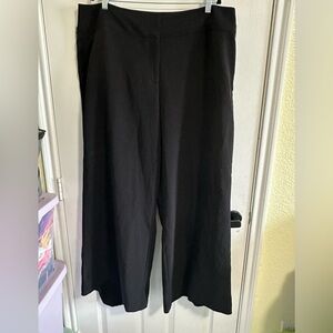 Lane Bryant Black Wide Leg Slacks Size 22 Regular - See Description for Callout